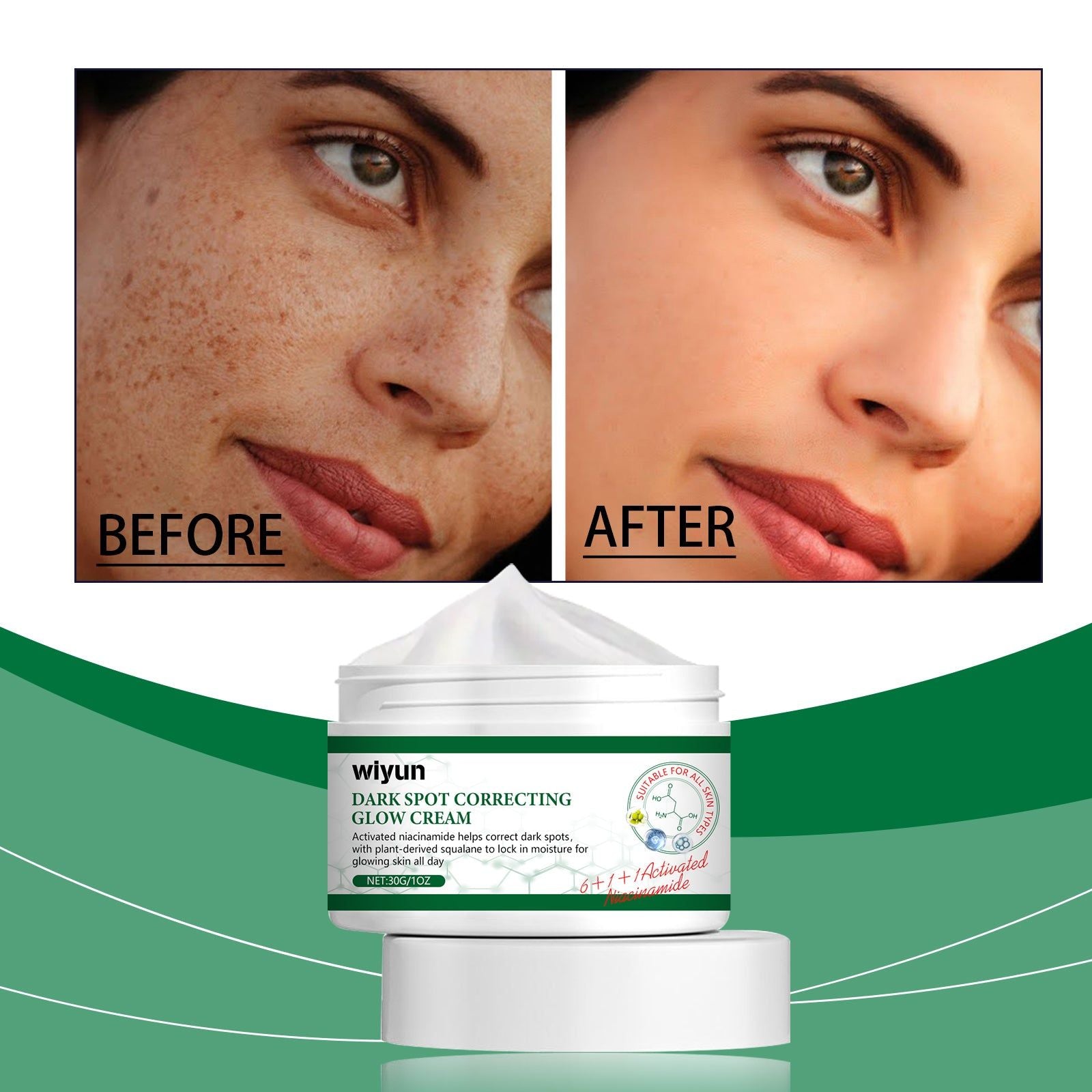 Brightening Cream for Radiant Skin, Dark Spot Remover, Moisturizing, Nourishing, Rejuvenating ,30g