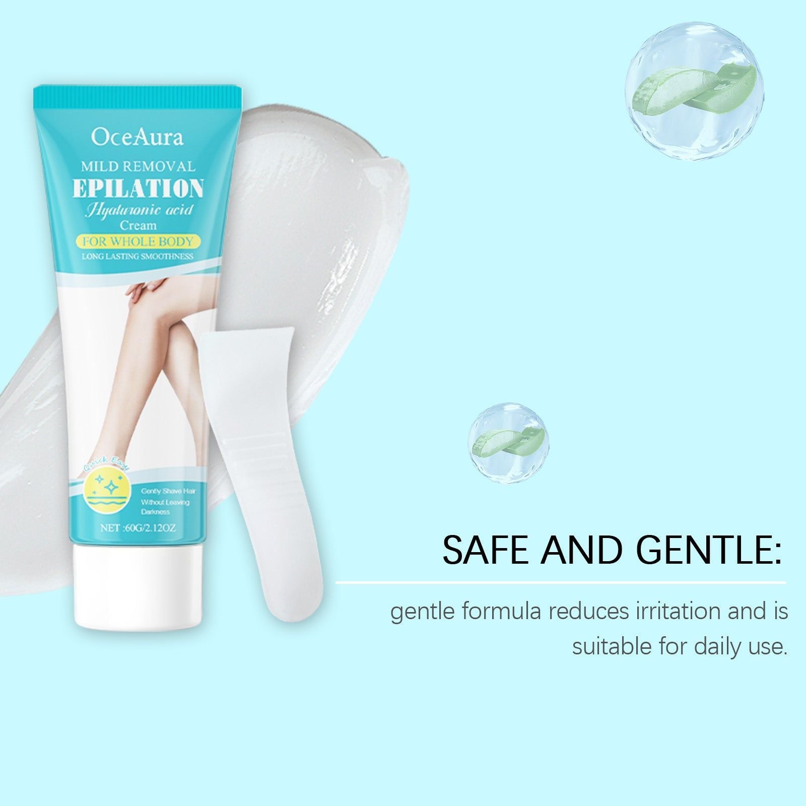 Body Hair Removal Cream, Moisturizing, Soft Skin, Gentle, Easy to Use ,1 set