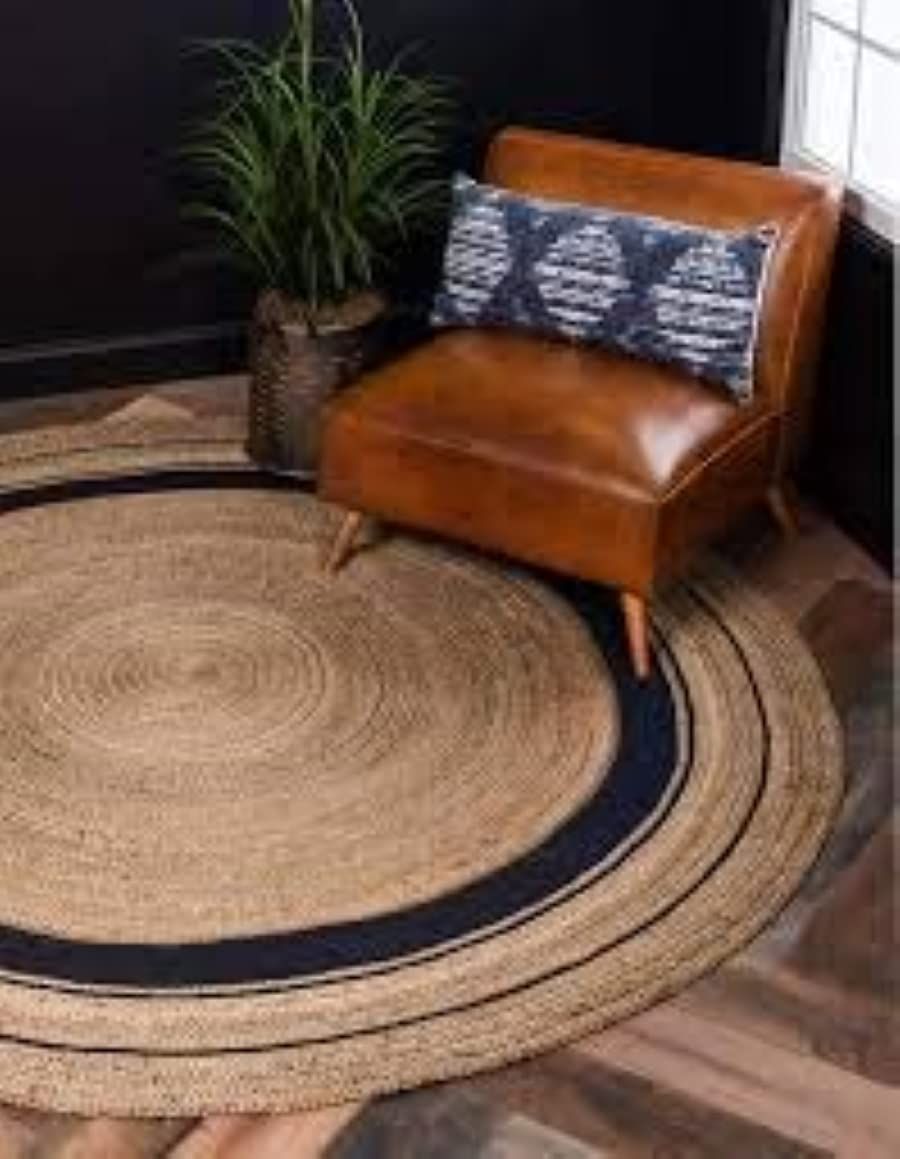 AIESY® Round Handwoven Jute Chindi Braided Door mats