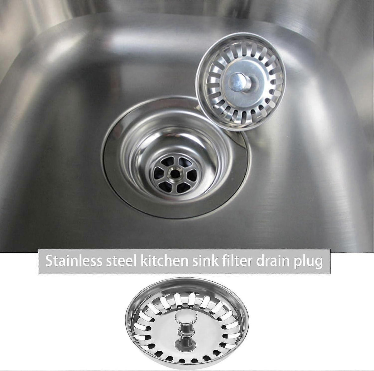 Sink Collection 114mm Stainless Steel Kitchen Sink Basket Strainer Plug Drain Pipe Suitable For 83-90mm Sink Diameter Kitchen Sink Accessories