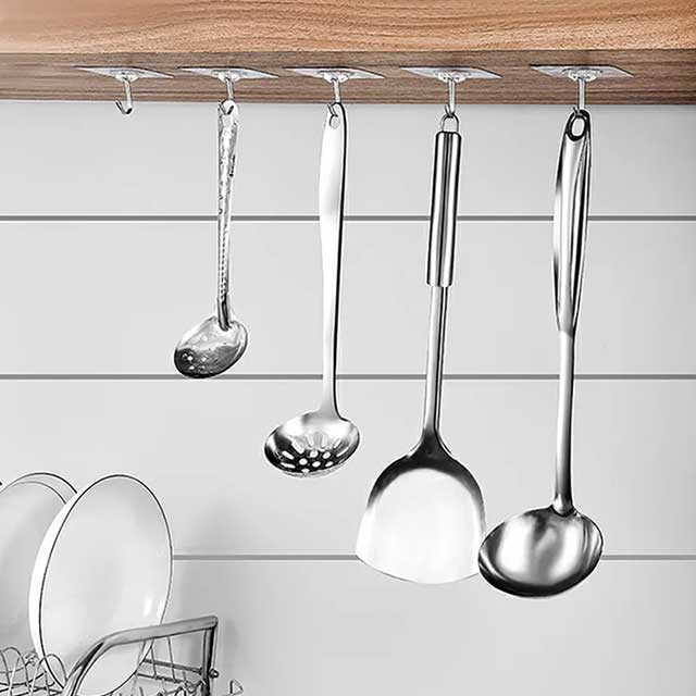 Heavy-Duty Screw Transparent Wall Hook Hanger for Home & Office Organization