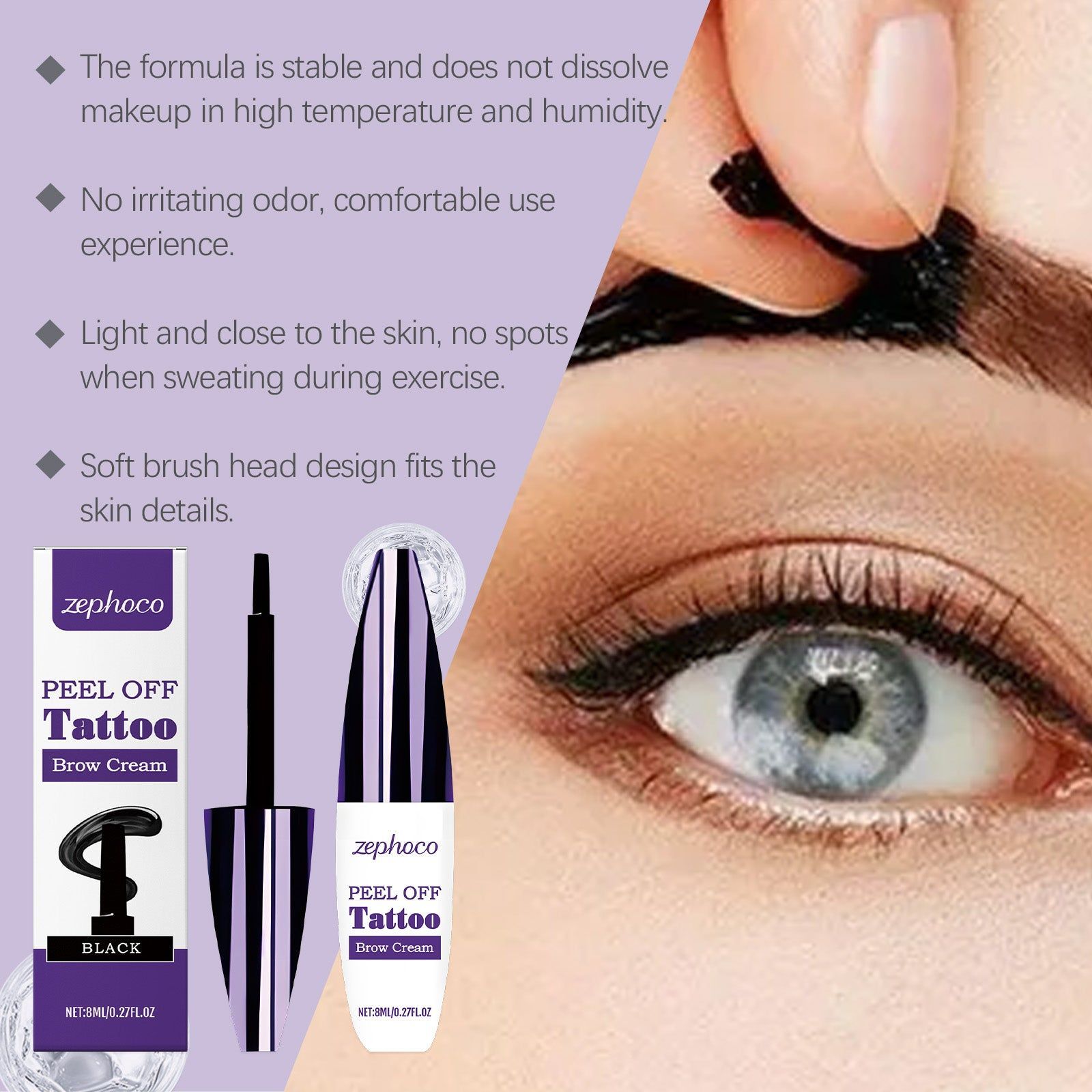 Liquid Eyebrow Pencil, Natural Flow, Long-Lasting, Smudge-Proof, Easy Application ,8ml