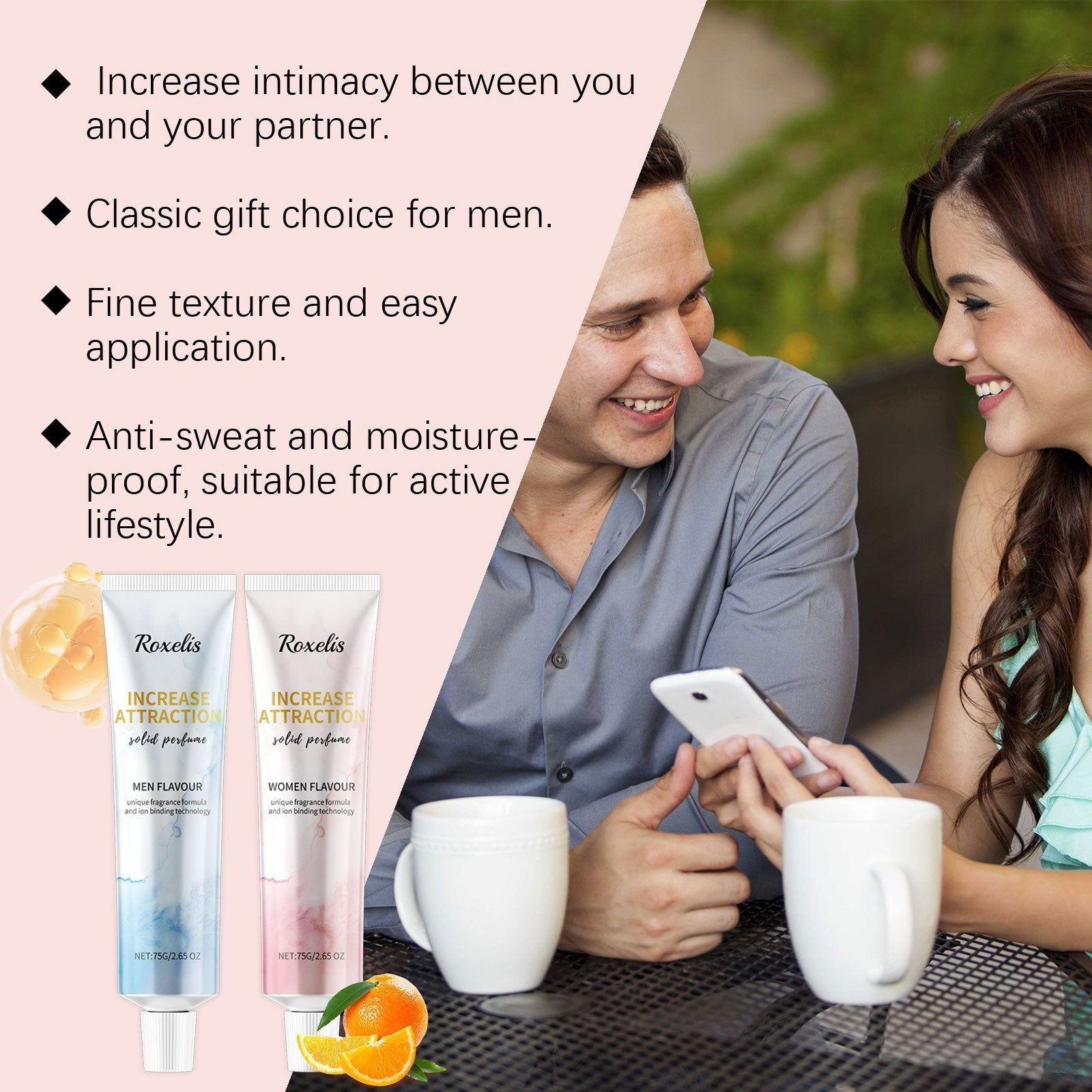 Balm Perfume Tube, Wood Citrus Scent, Elegant Fragrance, Long-lasting Freshness ,75g
