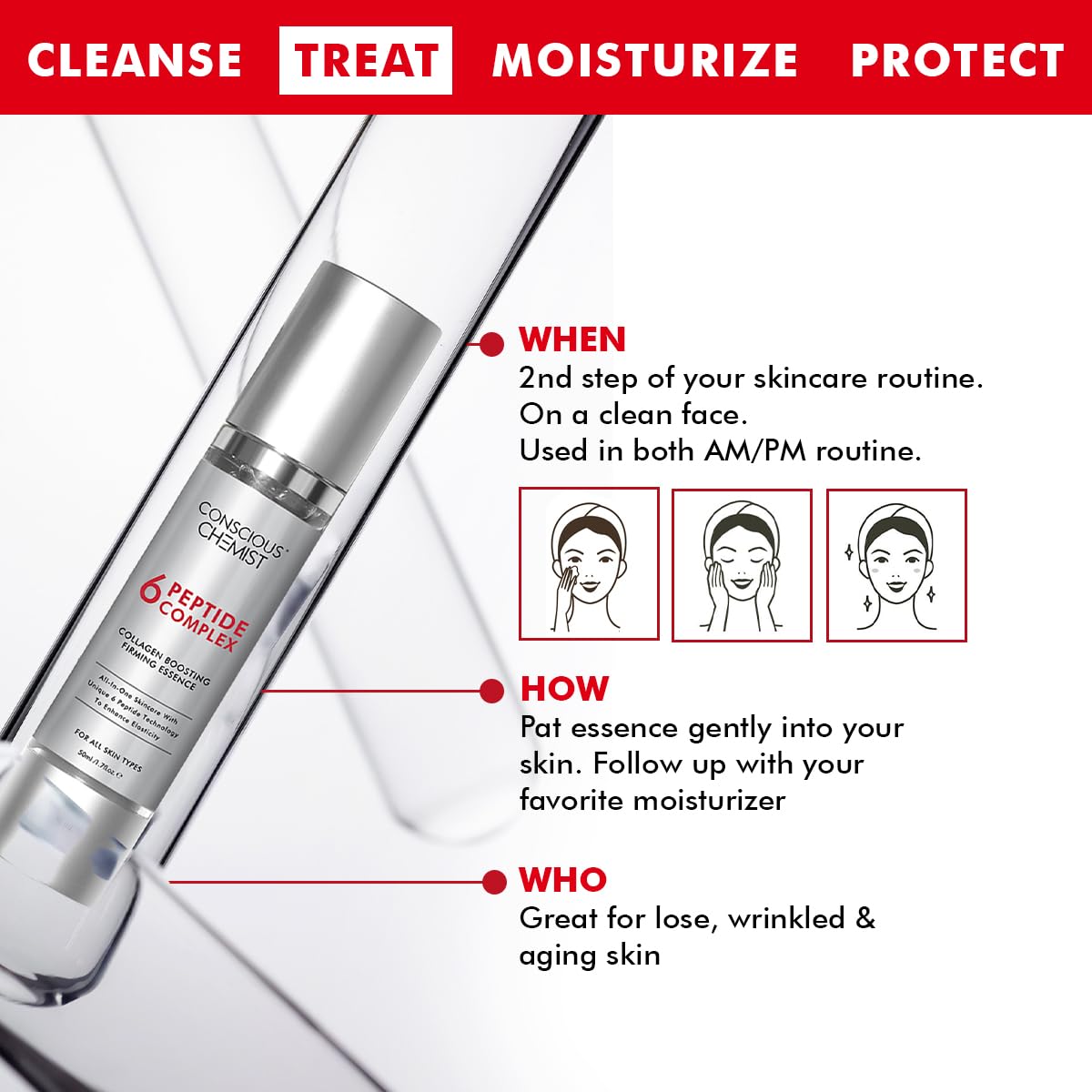 Conscious Chemist 6 Peptide Serum for Face | 50ml