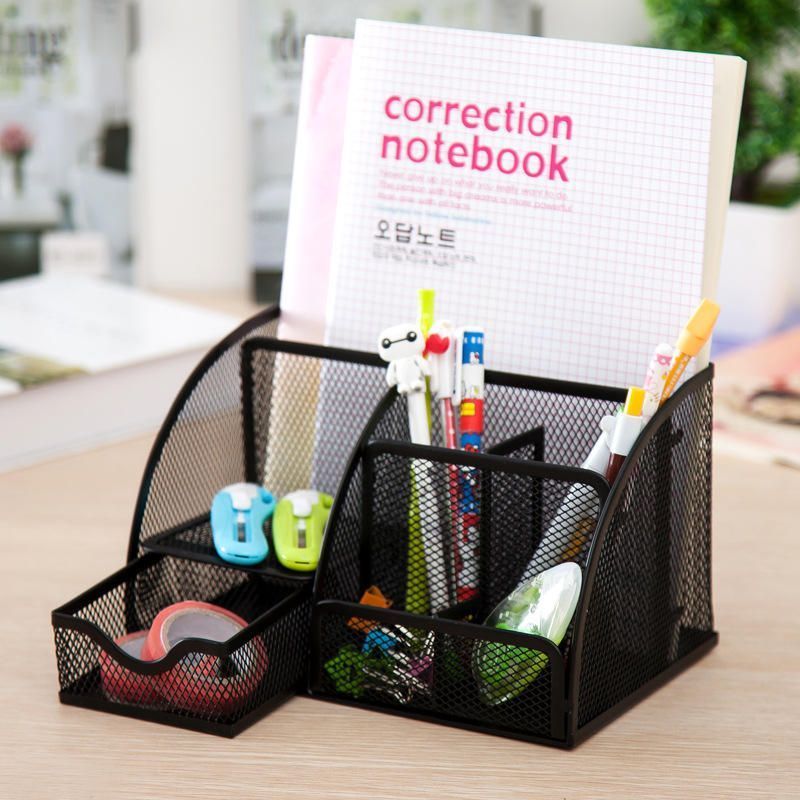 Desk Organizer Table Storage Organizer for Office Desk Pens Bucket Organizer