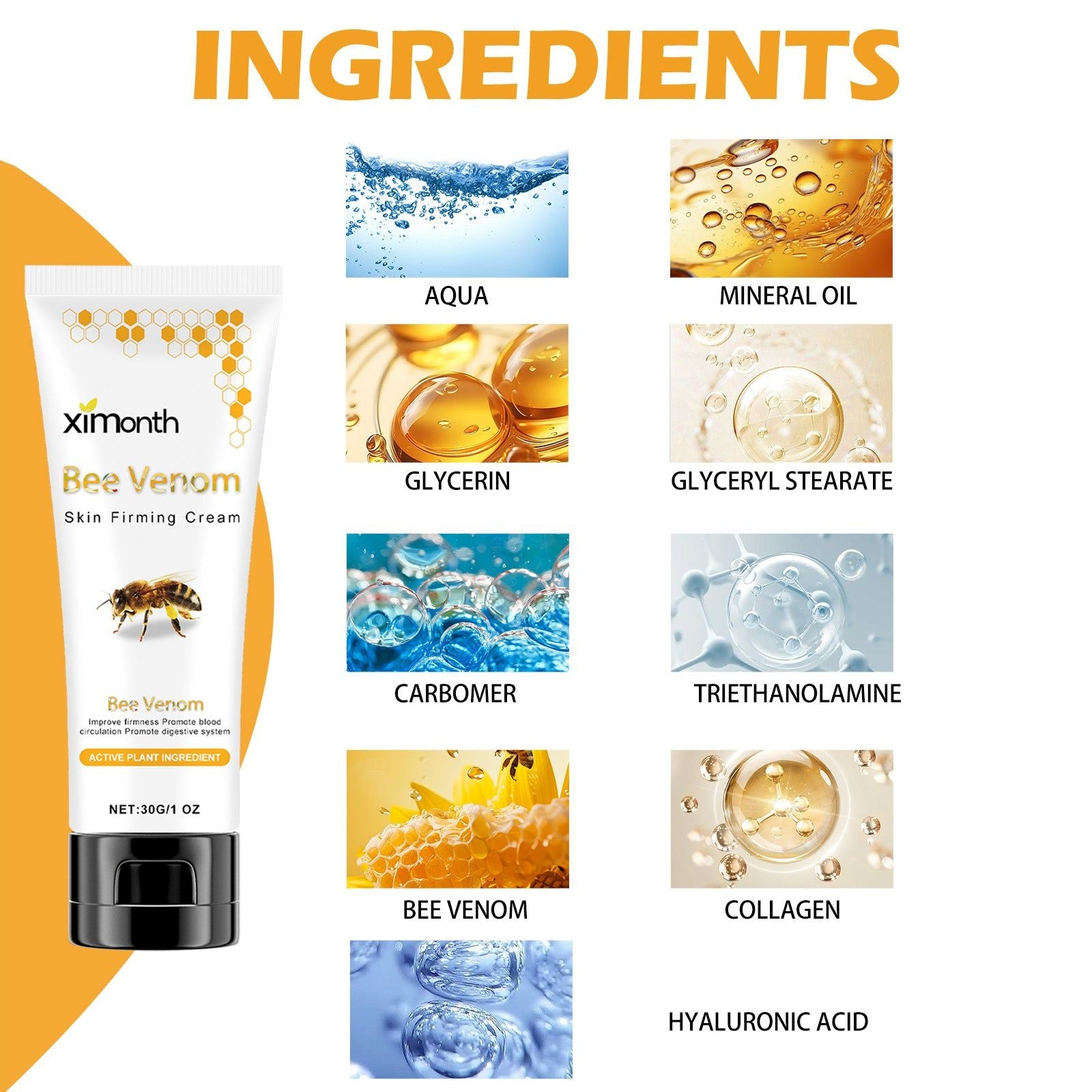 Body Care Cream, Anti-Aging, Hydrating, Skin Firming, Moisturizer ,30g
