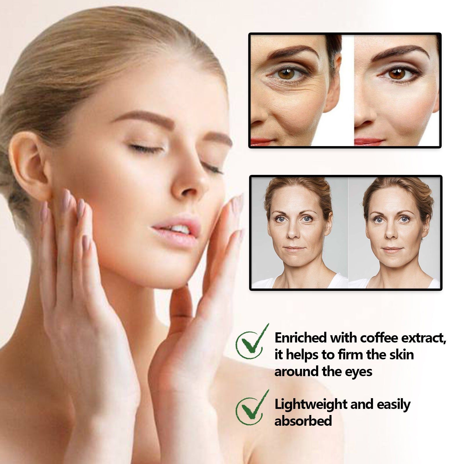 Hydrating Under Eye Balm Stick, Fights Puffiness, Dark Circles, Fine Lines, Youthful Skin ,7g