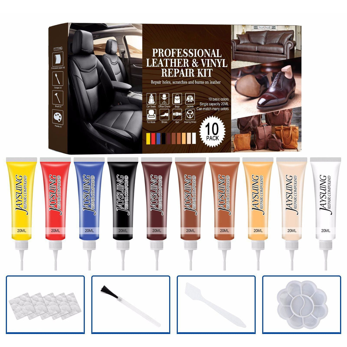 Leather Repair Kit Vinyl Filled Scratch Repair Kit For Furniture Car Seat Cushion