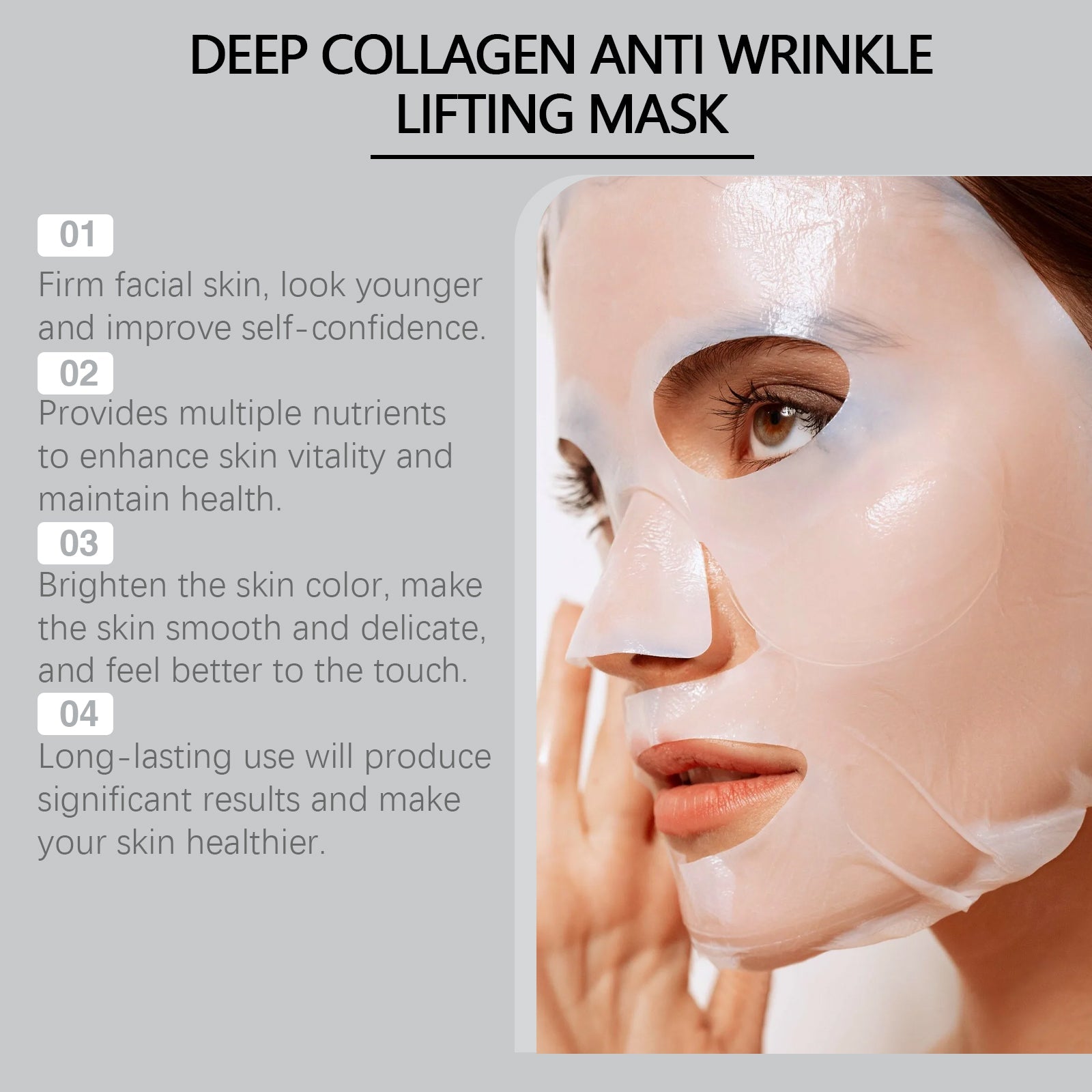 Collagen Facial Mask, Hydrating, Rejuvenating, Brightening, Moisturizing, Skin Nourishment ,1pcs