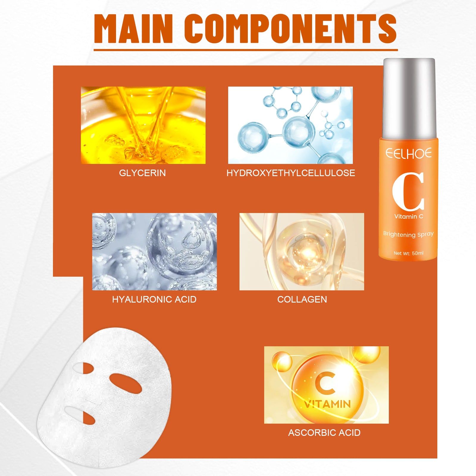 Collagen Mask Spray Anti-Aging Hydrating Moisturizer for Youthful Skin ,1set