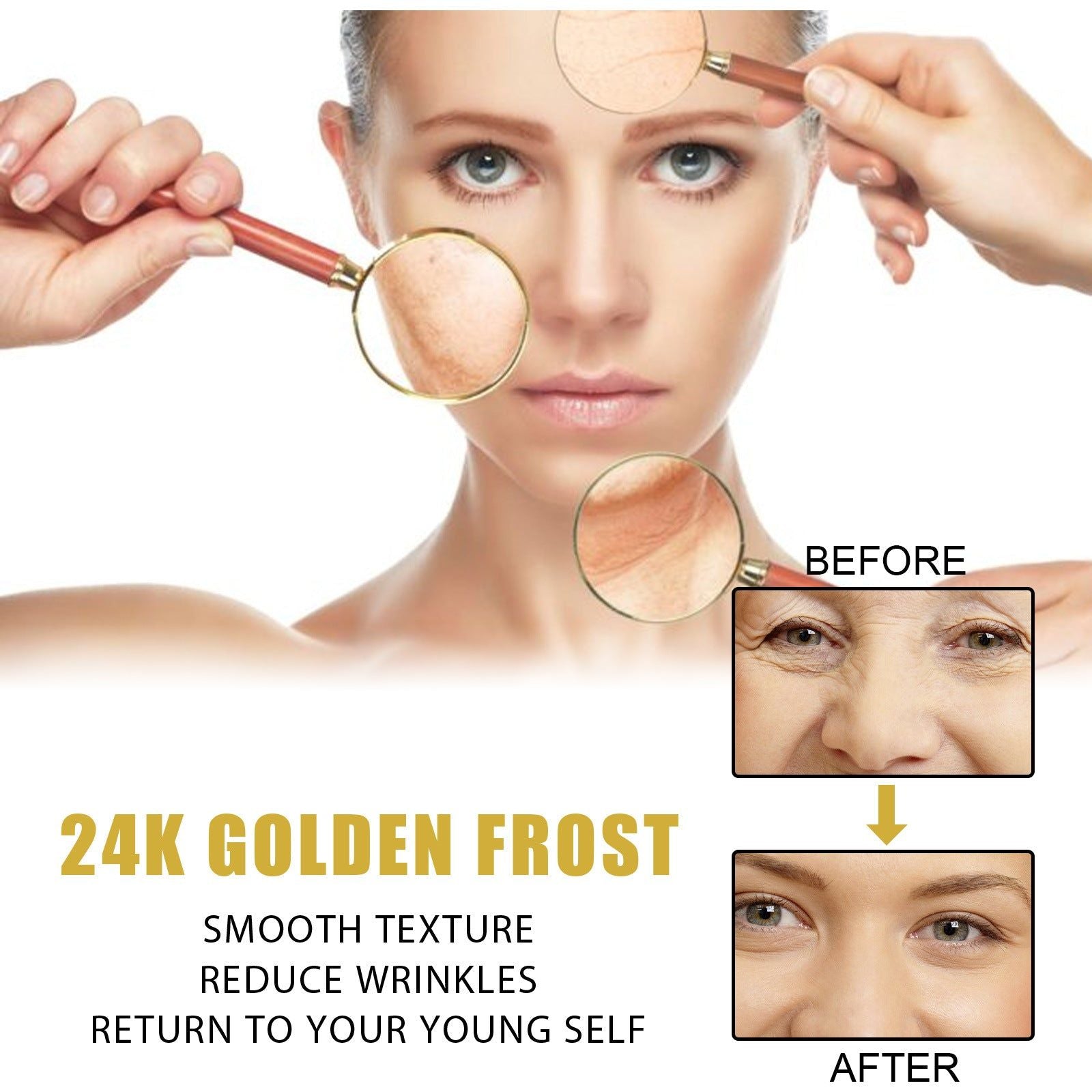 24K Gold Cream Reduce Facial Wrinkles, Anti-Aging, Hydrating, Brightening ,50g