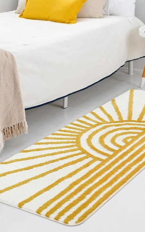 AIESY® Double Border Design Non-Slip Beautiful Runner Bath Mat