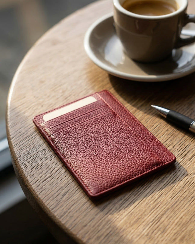 CLAREA Minimal Leather Card Holder 12x8 cm