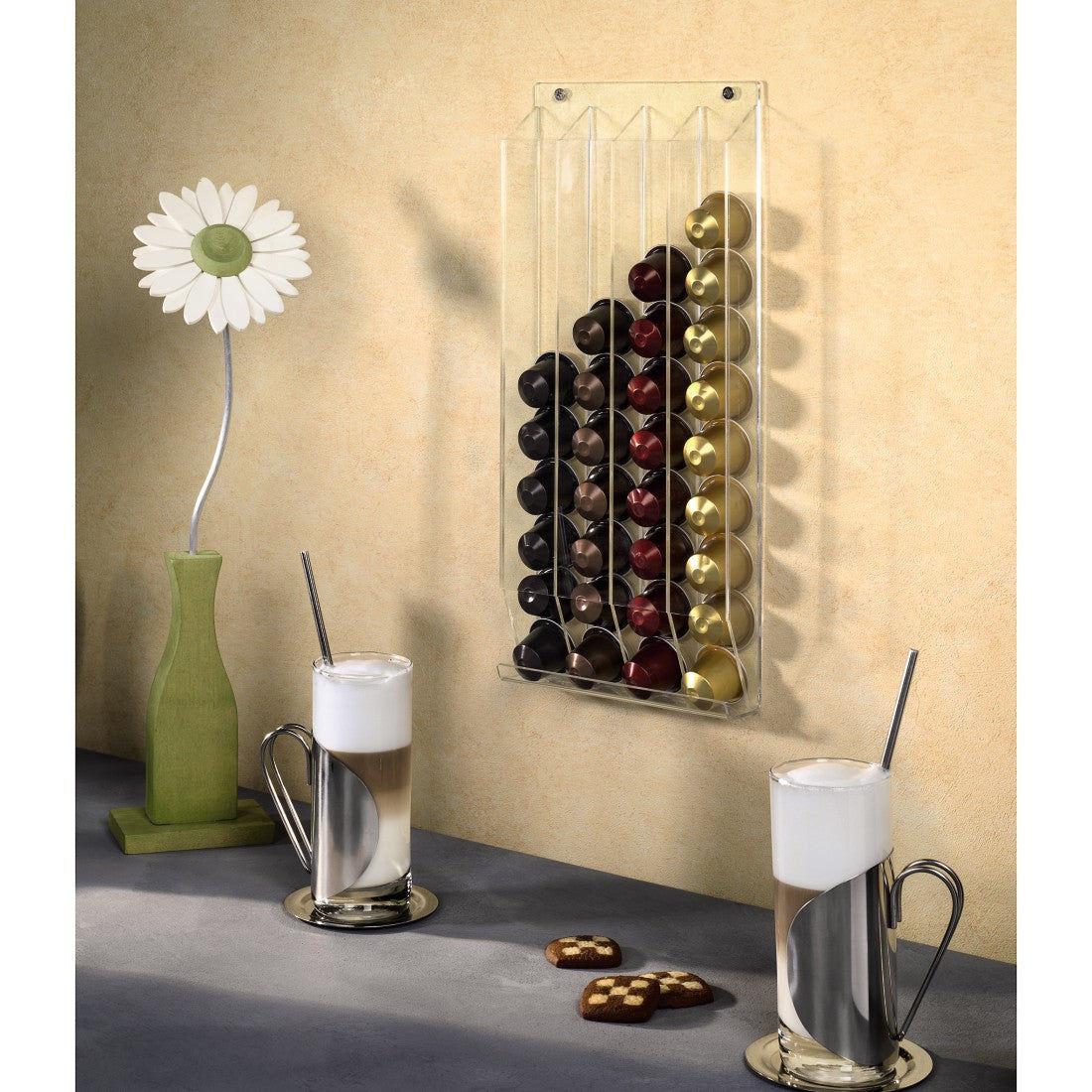 XAVAX 111154 "Acrilico" Coffee Capsule Stand for Nespresso, 40 capsules, transparent