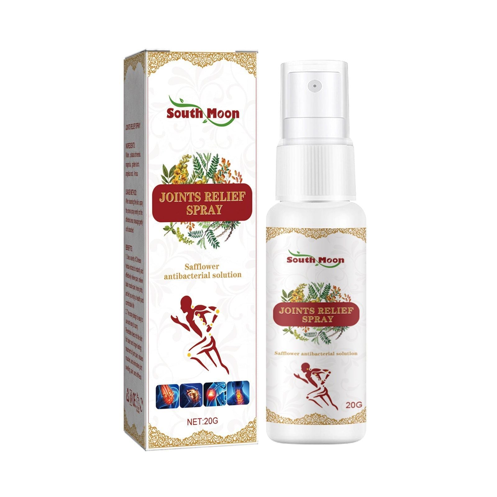 Herbal Pain Relief Spray for Back, Knee, Muscle, Joint, Fast-Acting, Natural, External Use ,20g