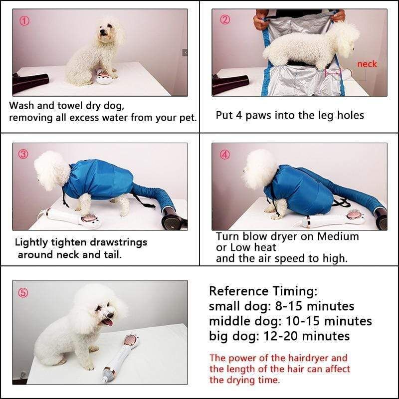 Pet Blow Dreyer Bag Pet Drying Oven Dog Bath Hair Blowing Bag Fast Easy Blower