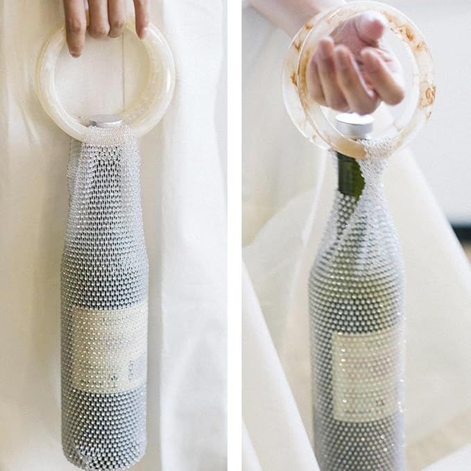 Women Wine Bag Sparkly Wine Bottle Bag Rhinestone Wine Accessory for Gifts