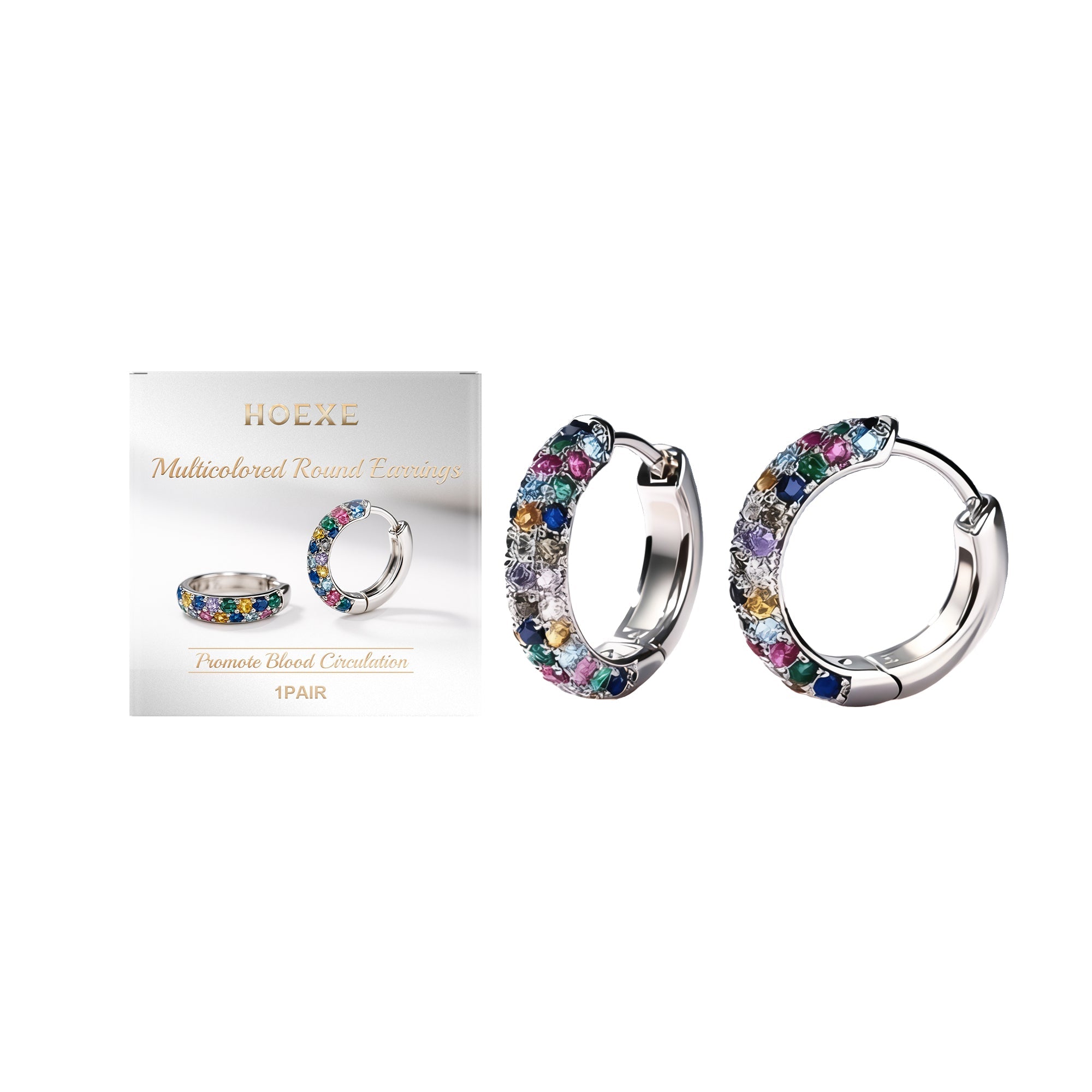 Colored Diamond Earrings, Trendy Fashion Accessories, Lightweight & Sparkling ,1pair