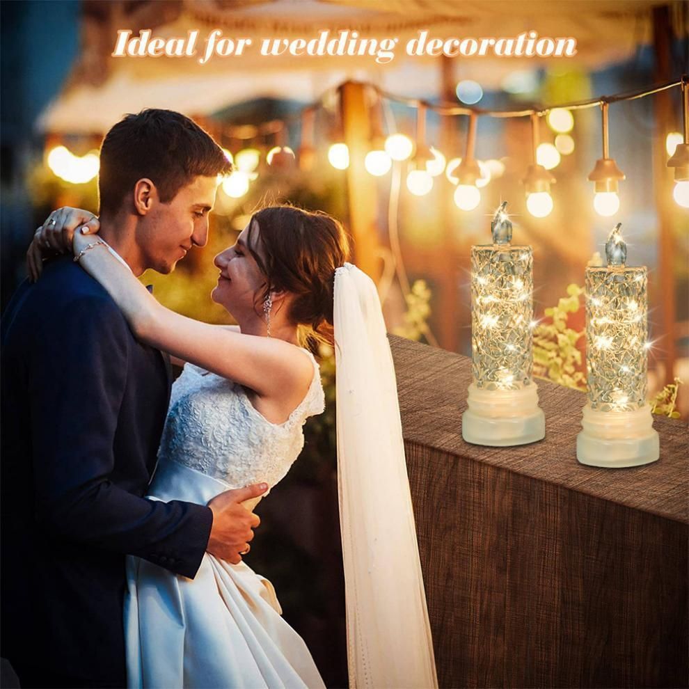 2pcs LED Tea Lights Wedding Table Candles Lamp for Wedding Birthday Party Home Decoration