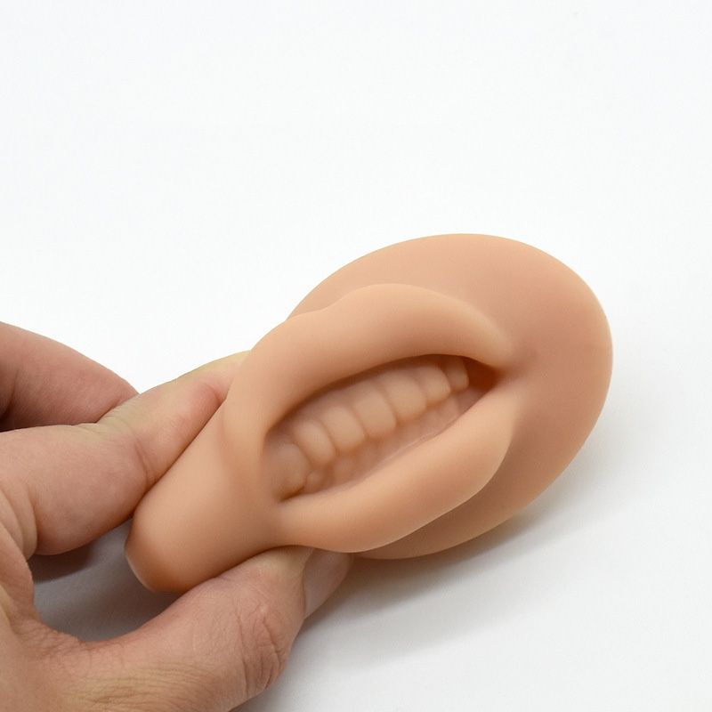 Open Mouth 3D Lip Best Practice Silicone Skin With Teeth Makeup Lip Mannequin