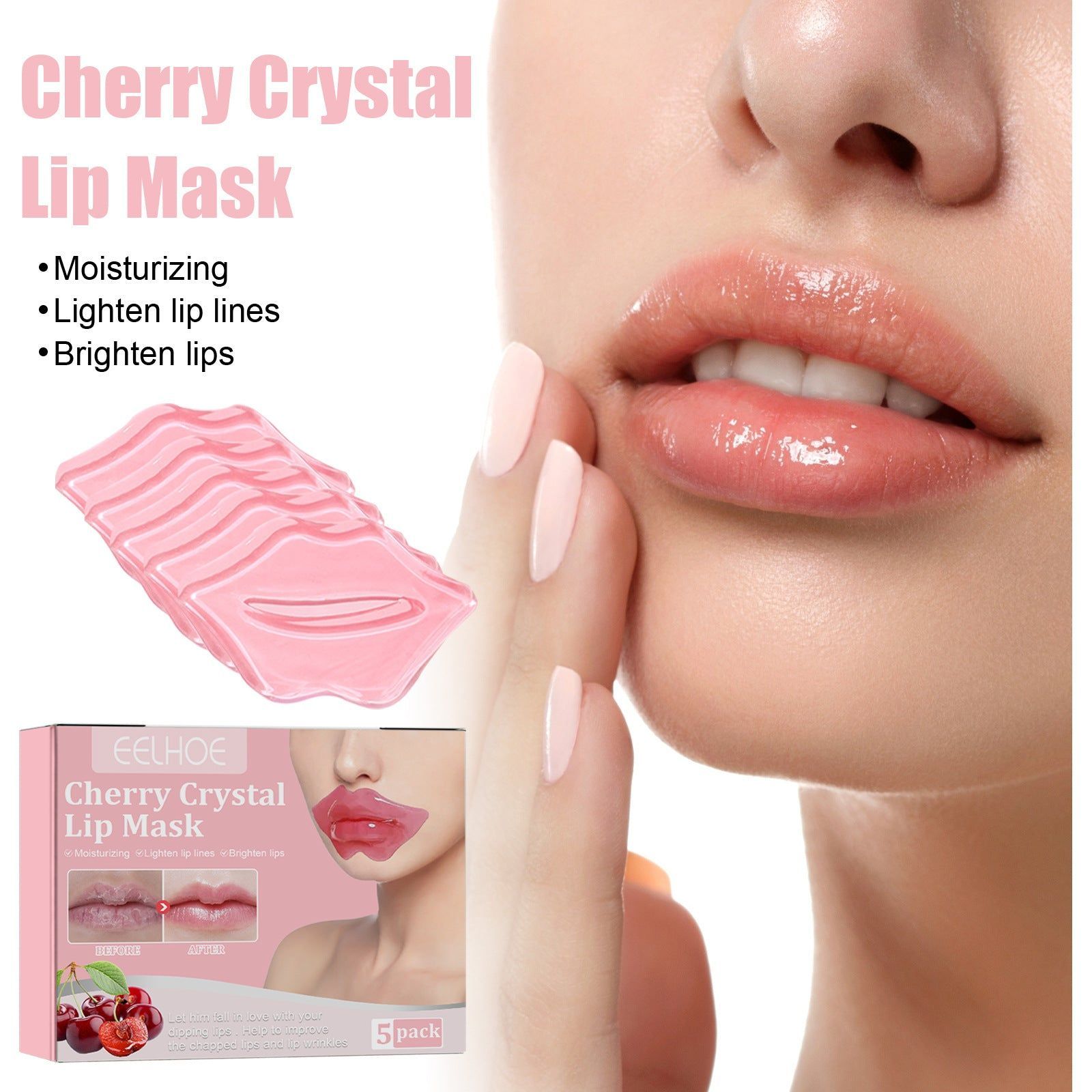 Cherry Crystal Lip Mask for Moisturizing and Fading Lip Lines, Hydrating, Softening, Anti-Aging ,40g