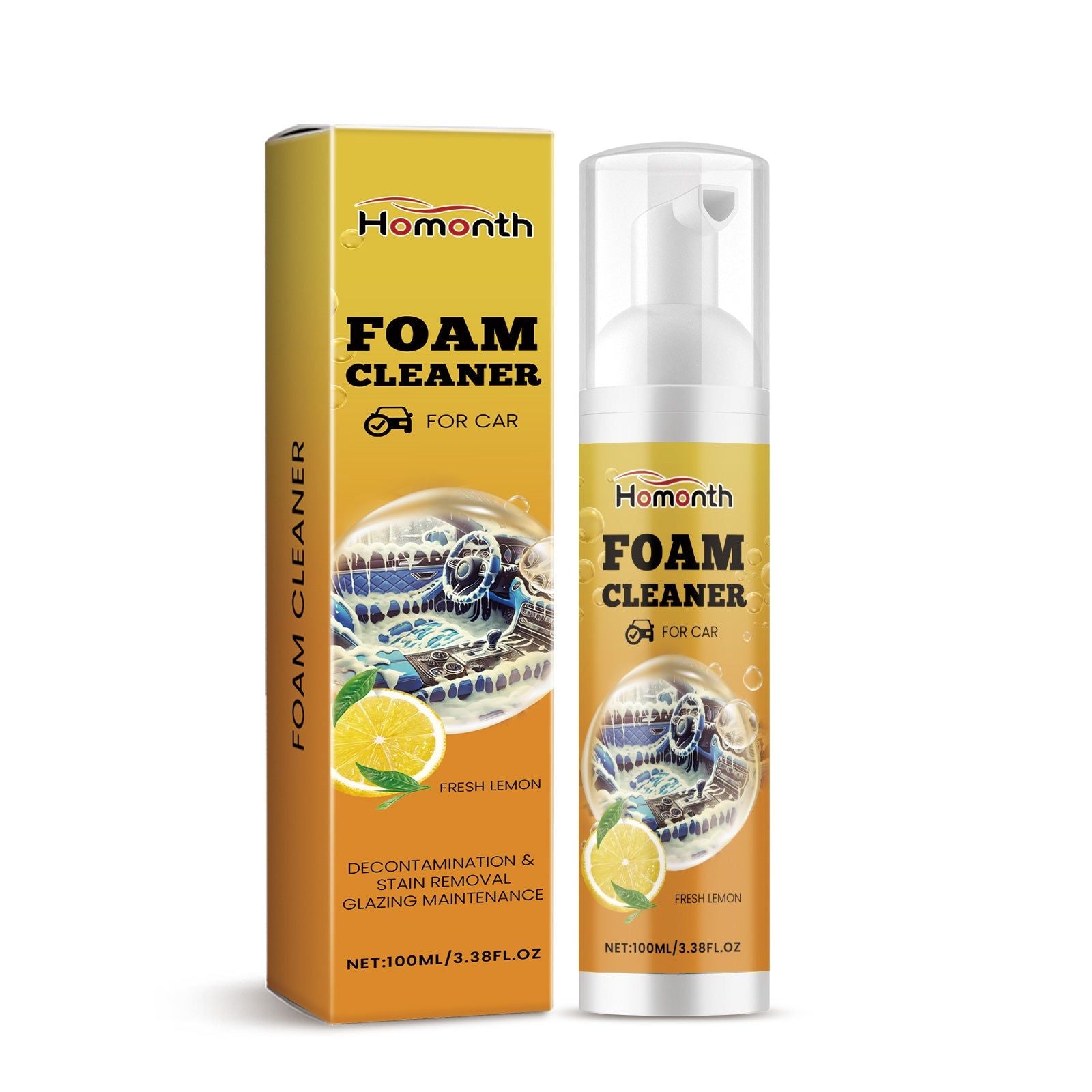 Car Cleaning Foam, Interior Deep Clean, Waterproof, Anti-Fouling, Eco-Friendly ,100ml