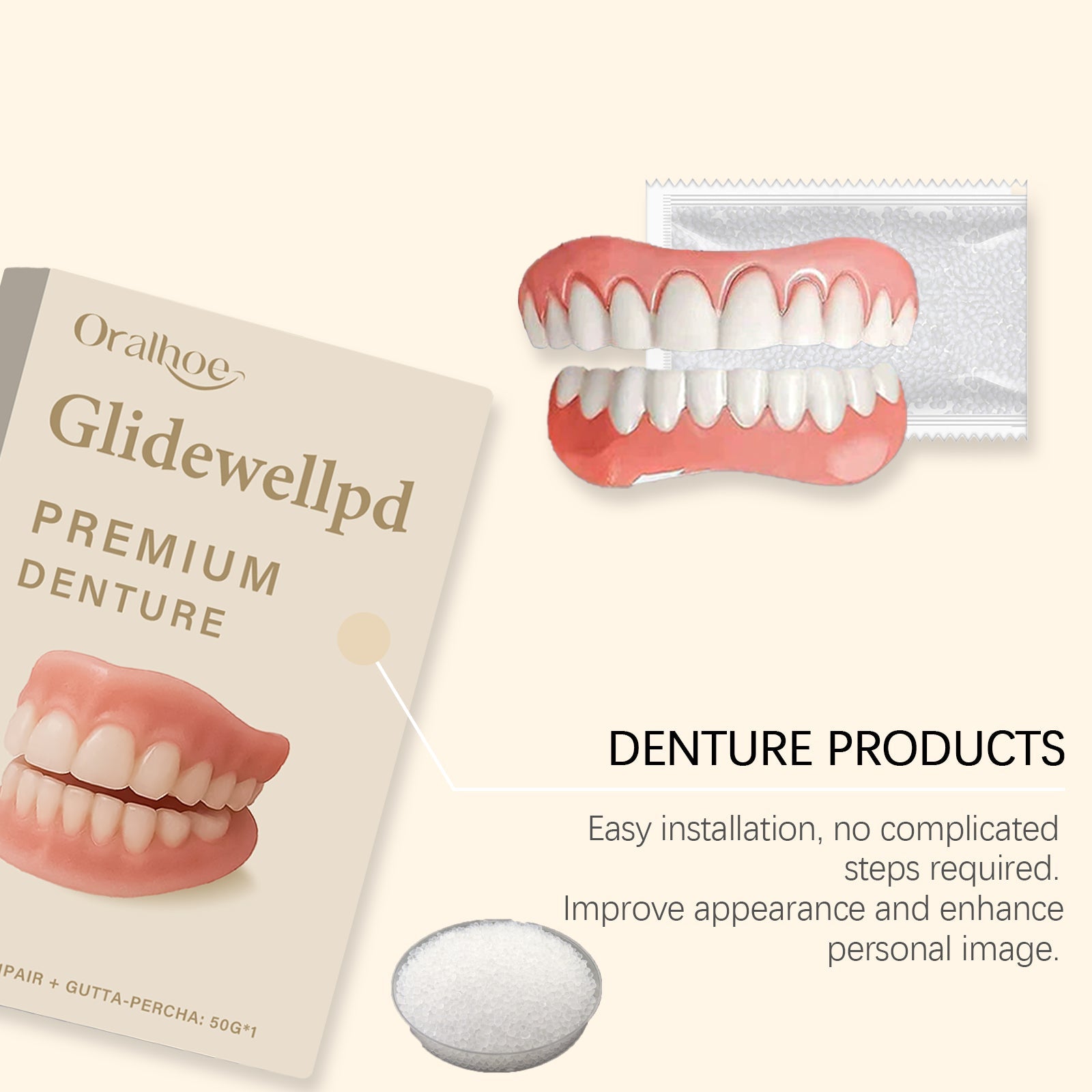 Transform Your Smile with Silicone Denture Set, Comfortable, Natural Fit, Boost Confidence ,1set