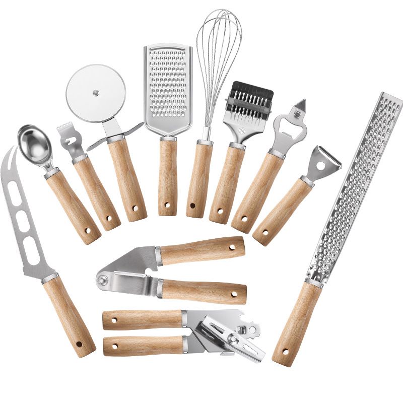 23pcs Cooking Utensils Set Kitchen Accessories Kit Stainless steel Cooking Tools With Wooden Handle