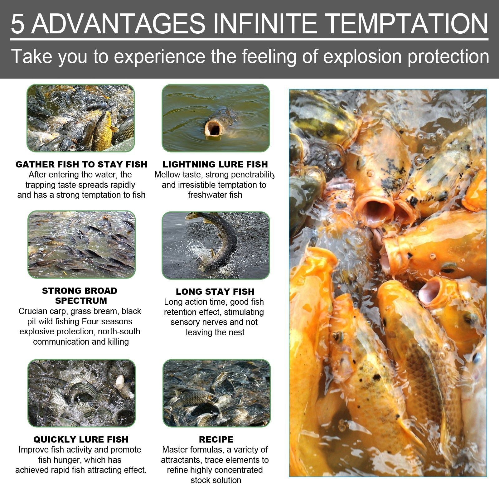 Bait Attractant, Fish Feeding Booster, Long-Lasting Fish Lure, Portable Fishing Bait ,30g
