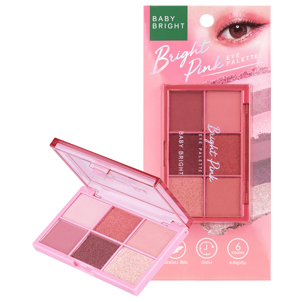 باليت ظلال عيون زاهية باللون الوردي 0.7 جرام × 6 ألوان زاهية للأطفال (M)