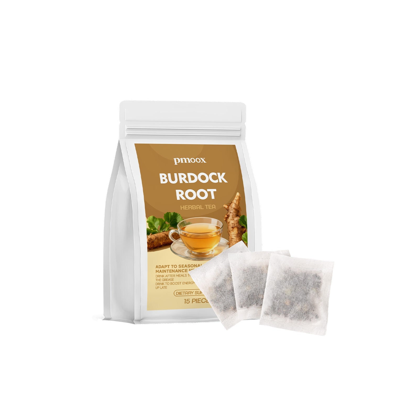 Burdock Root Herbal Tea for Body Care, Skin Detox, Natural Metabolism Boost ,15pcs