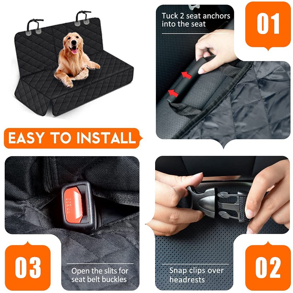 Pet Car Seat Cover Dog Rear Seat Cover Car Seat Protector Waterproof Scratch Mud Guard