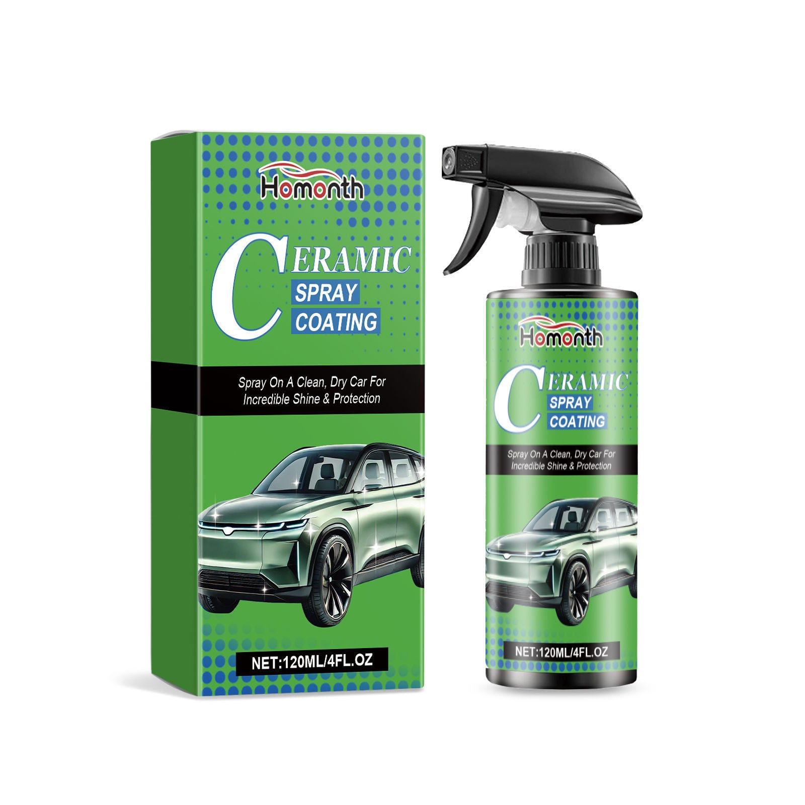 Car Care Coating Spray, Teflon & Bicarbonate, Water-Resistant Shine, Easy Auto Protection ,120ml