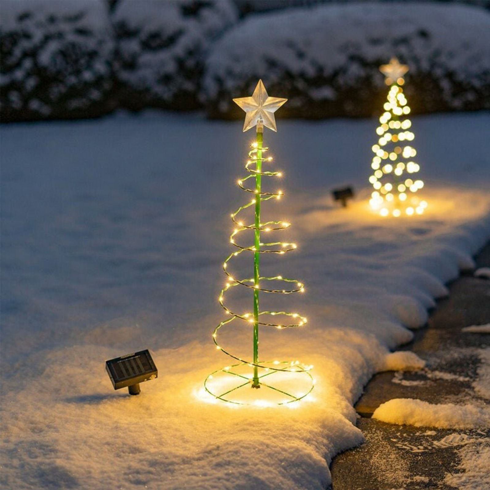 Solar LED Christmas Tree Light Outdoor Christmas Decoration Garden Luminous Snow Lamp