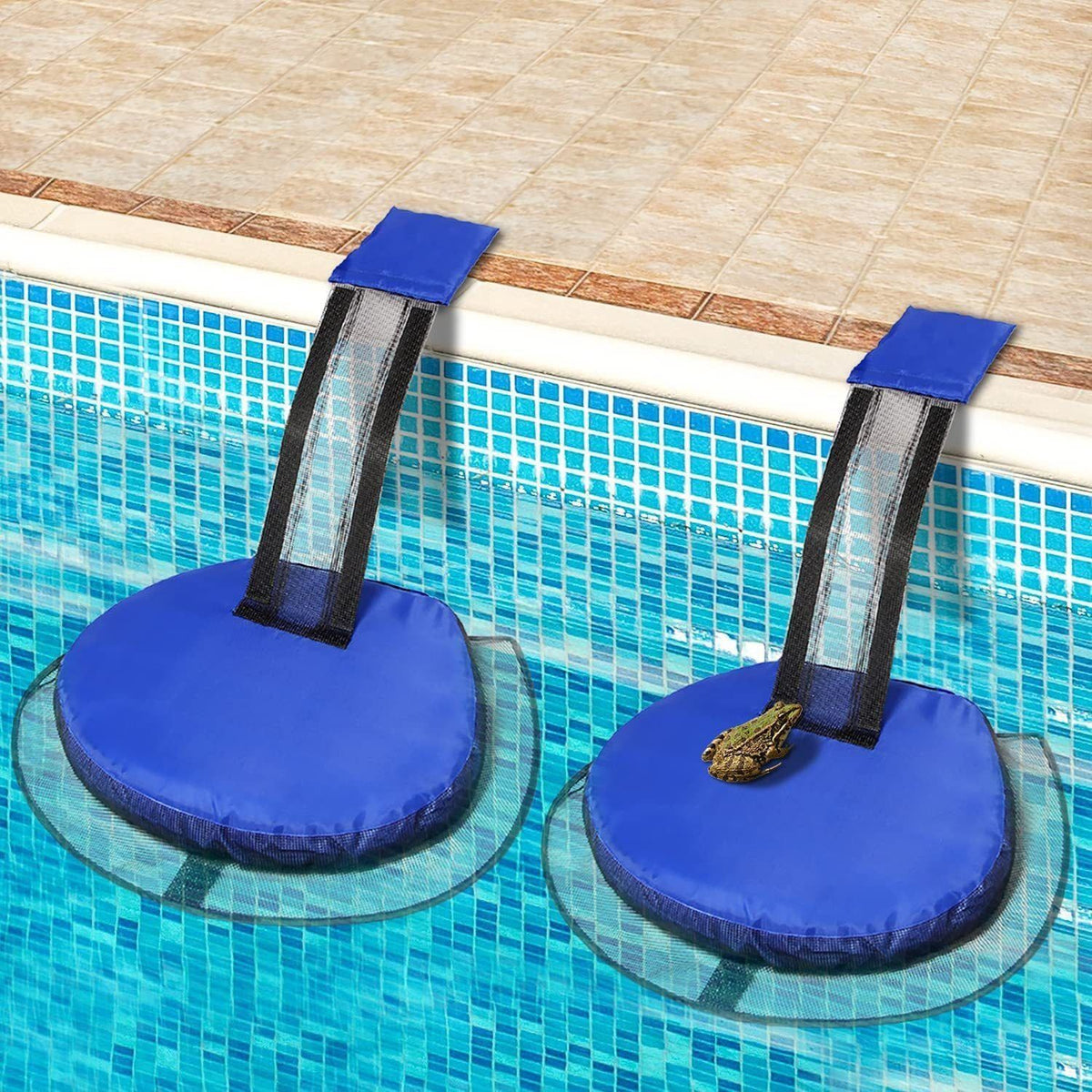 Animal Escape Ramp Swimming Pool Floating Animal Saver Inflatable Frog Saving Escape Ladder Pad