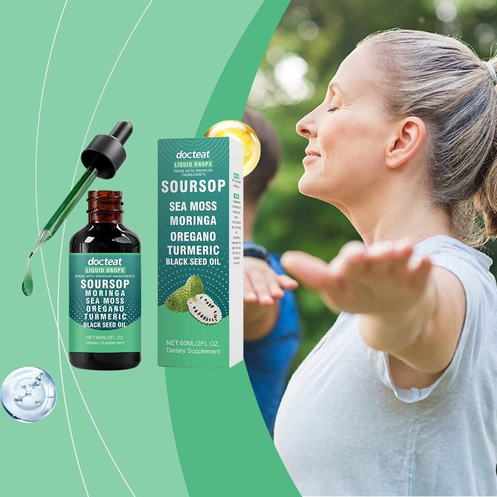 Boost Energy and Immunity with Sugar Apple Drops, Natural Body Care ,60ml