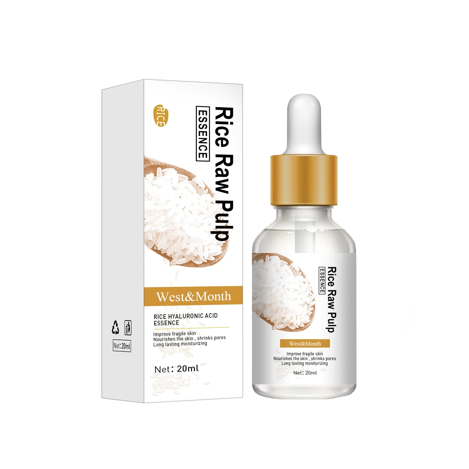 Reduce Wrinkles and Moisturize with White Rice Essence, Anti-Aging Skin Care ,20ml