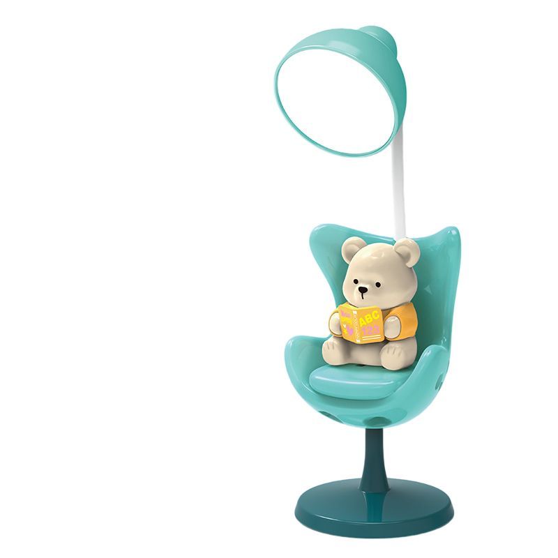 Cute Bear USB Rechargeable Mini Desk Lamp Blue Night Light