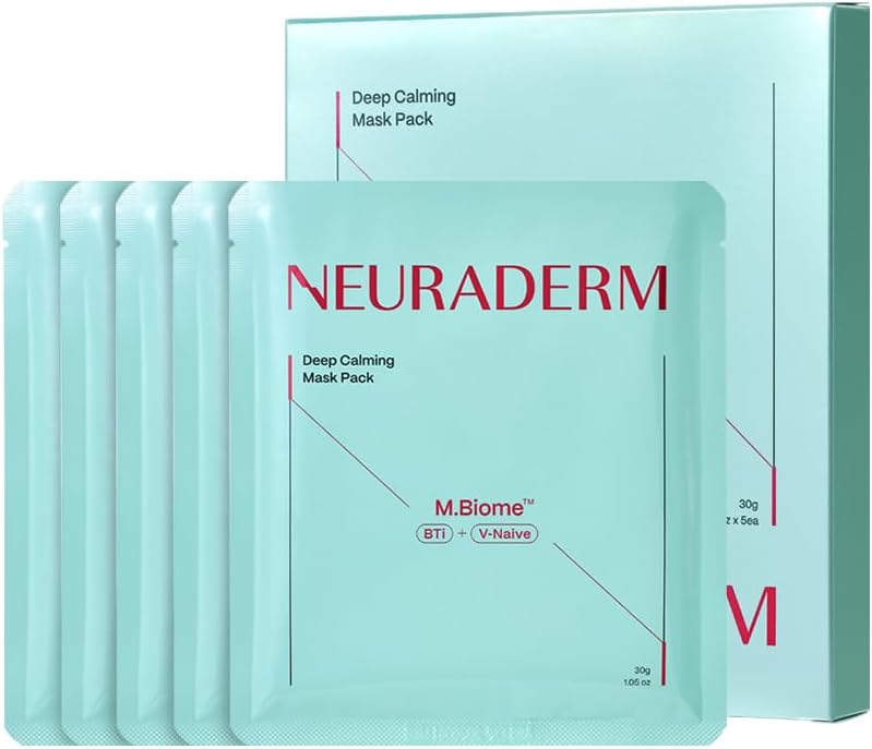 Deep Calming Facial Sheet Mask, Sensitive Skin Soothing Serum Moisturizing Skincare (Pack of 5)