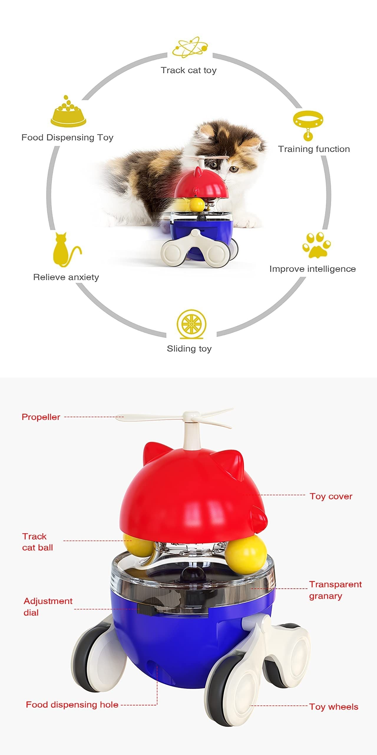 Pet Toy Tumbler Cat Turntable Leaking Food Ball Training