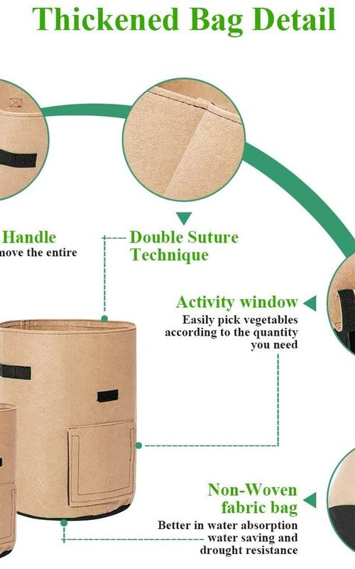 2 Pack Potato Growing Bags Photato Pot Vegetable Growing Container With Flap And Handles