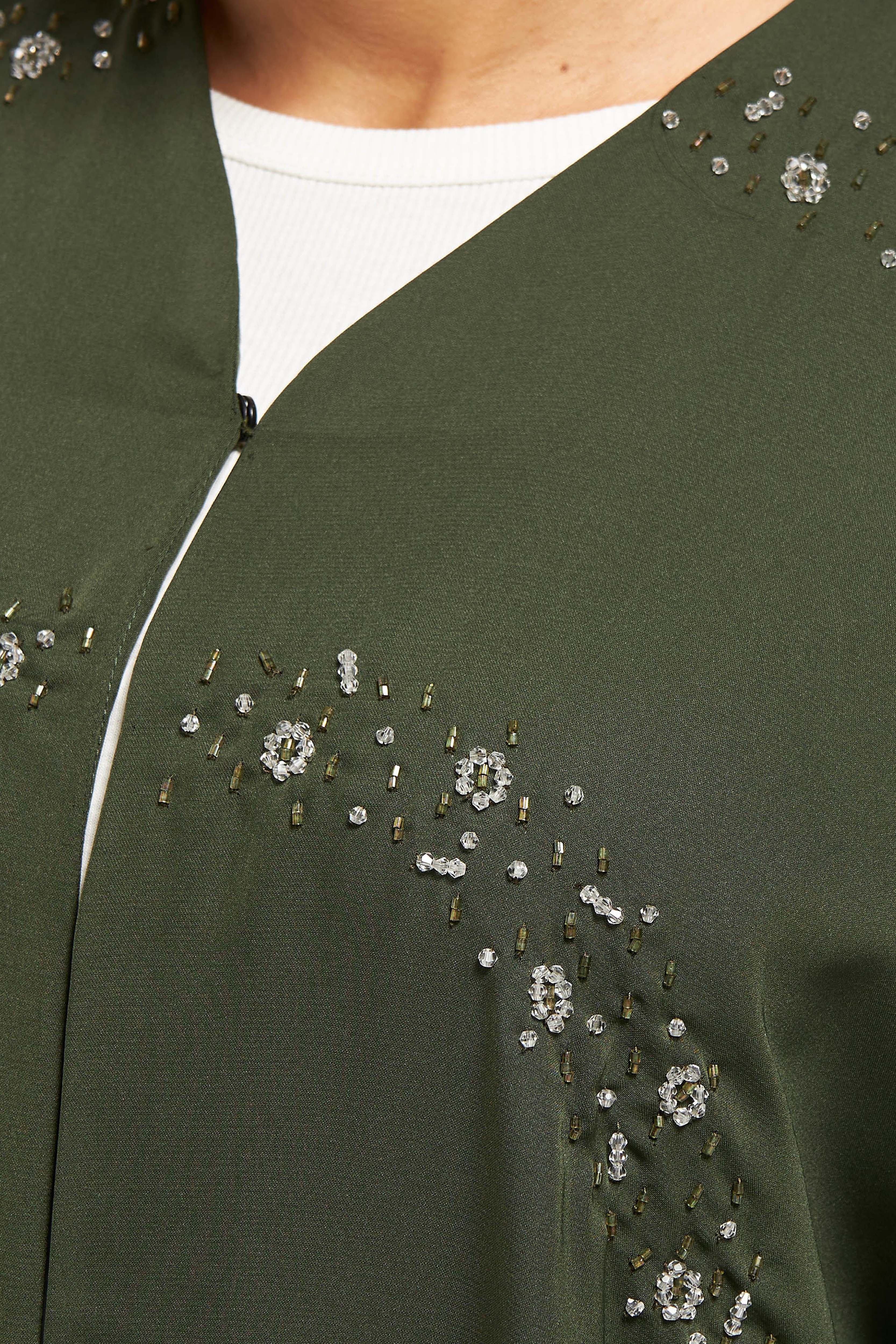 MOiSTREET Embellished Abaya with Sheila