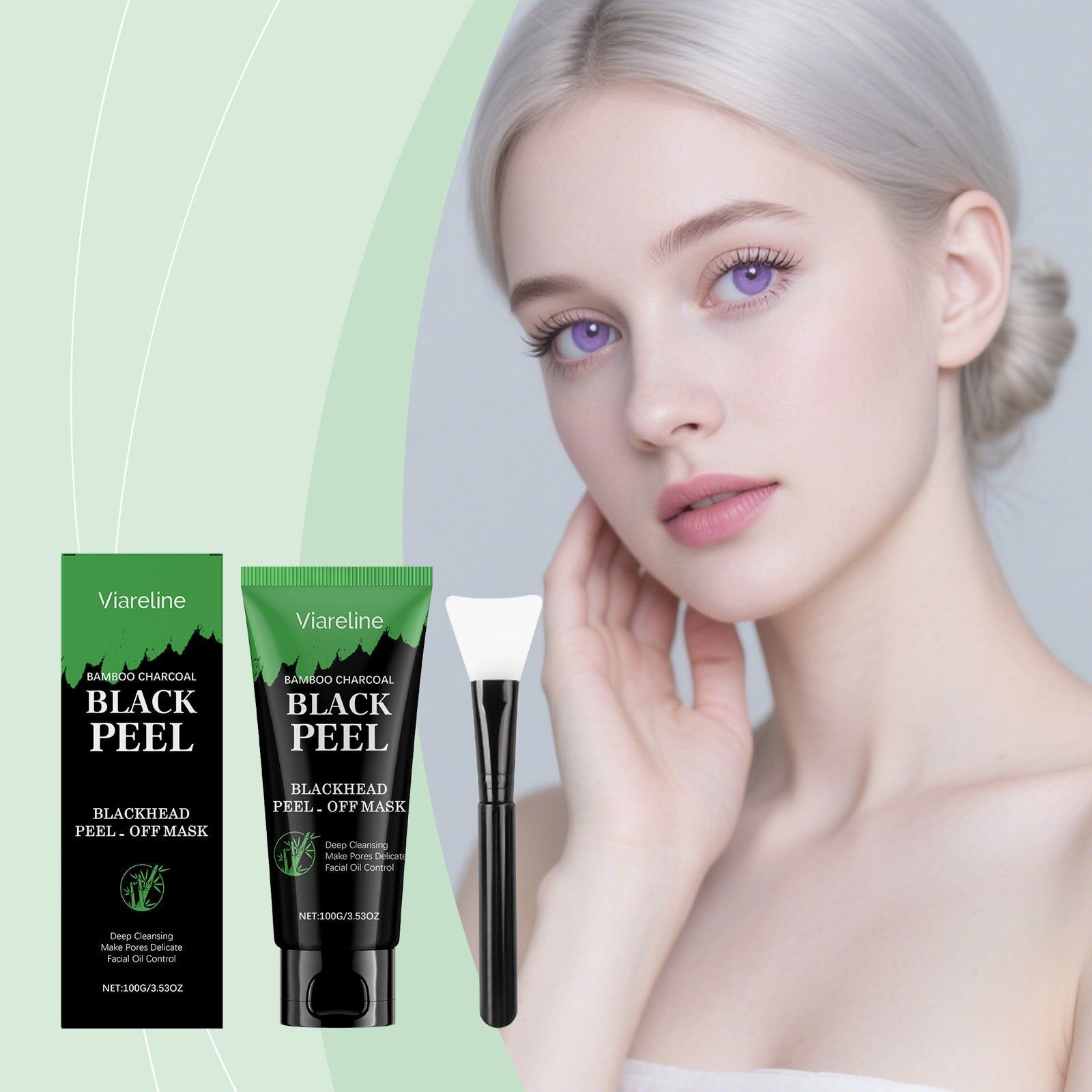 Bamboo Charcoal Cleansing Mask, Deep Pore Detox, Clear Skin, Youthful Glow ,1 set