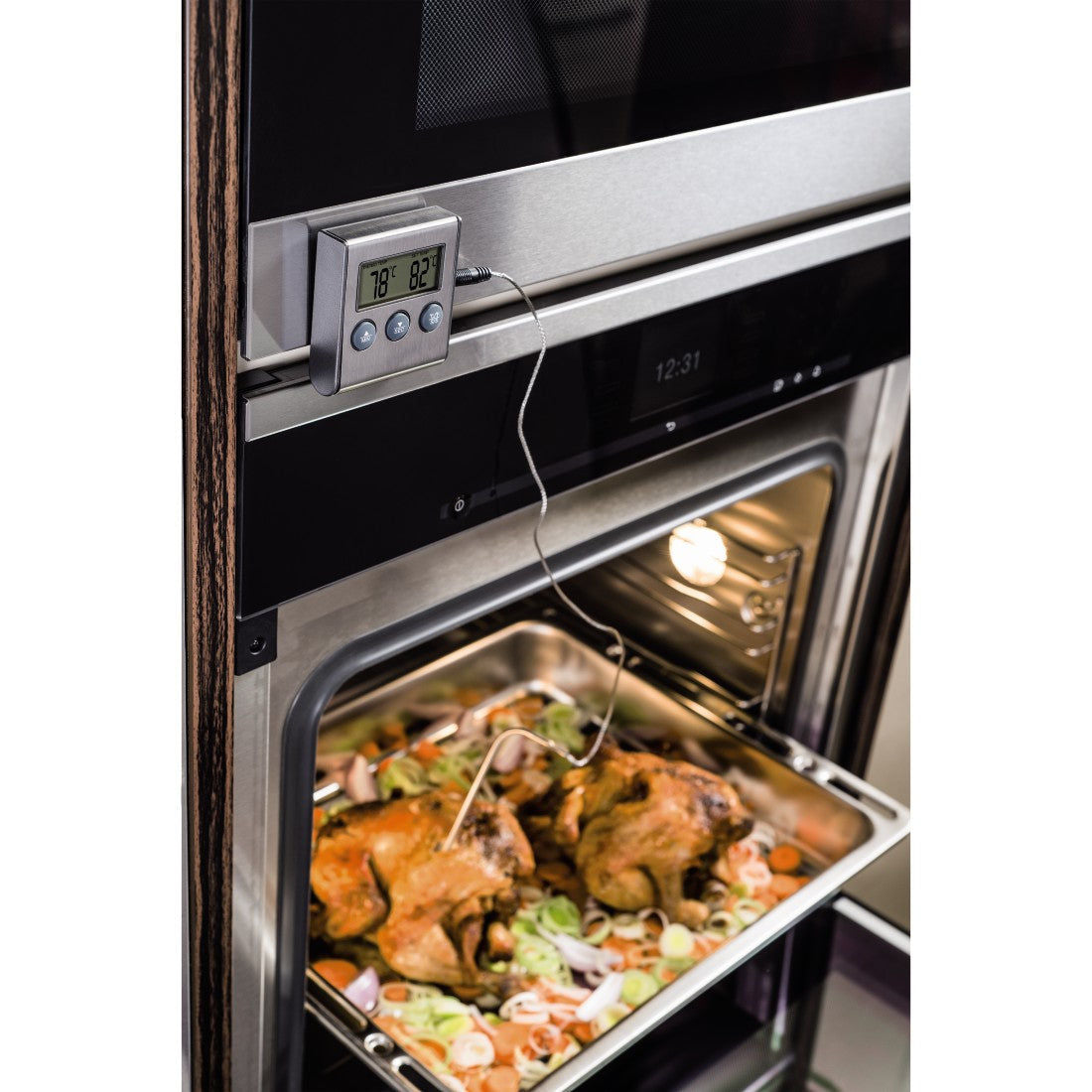 XAVAX 111381  Digital Meat Thermometer with Timer, Cable Sensor