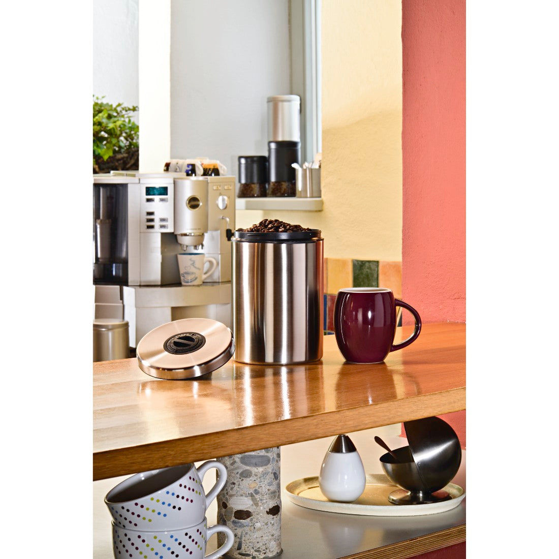 XAVAX 111149 علبة من الفولاذ المقاوم للصدأ لـ 1 كجم من حبوب البن