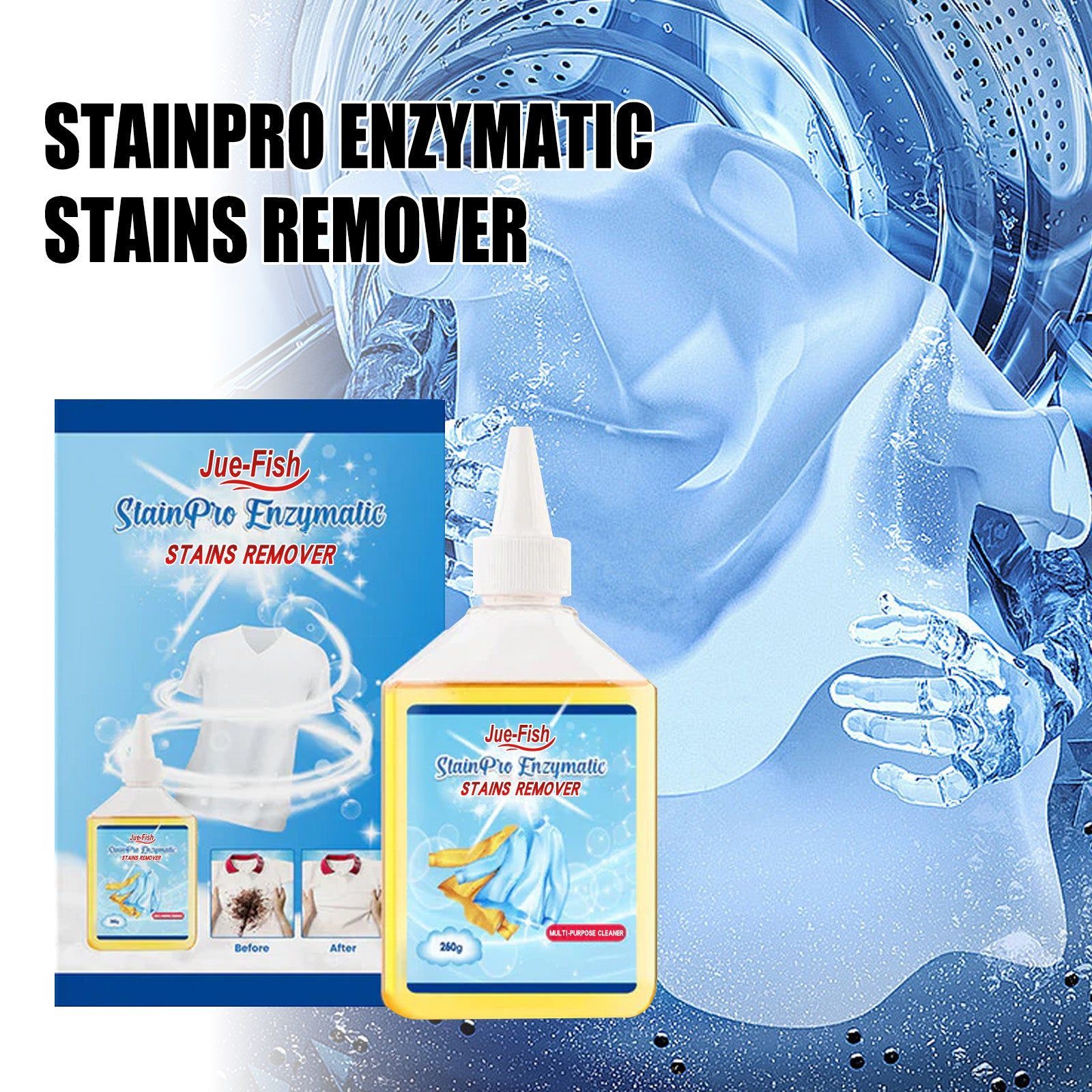 Biological Enzyme Cleaner, Stain Remover for Clothes, Carpet, Sofa, Eco-Friendly, Powerful, Fast-Acting ,260g