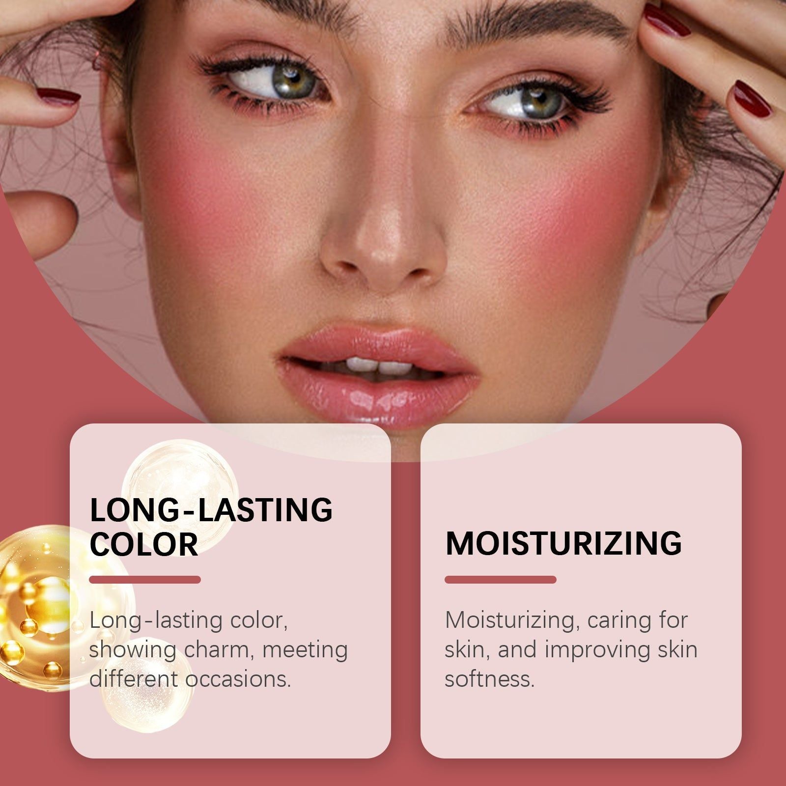 3-in-1 Color Stick Blush Eyeshadow, Long-Lasting Brightening, Moisturizing, Makeup Essential ,4g/box