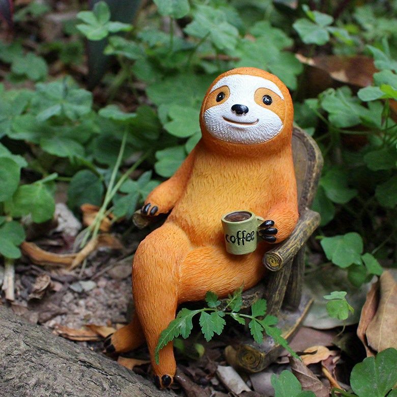 Rocking Chair Sloth Ornaments Resin Courtyard Garden Outdoor Decorations