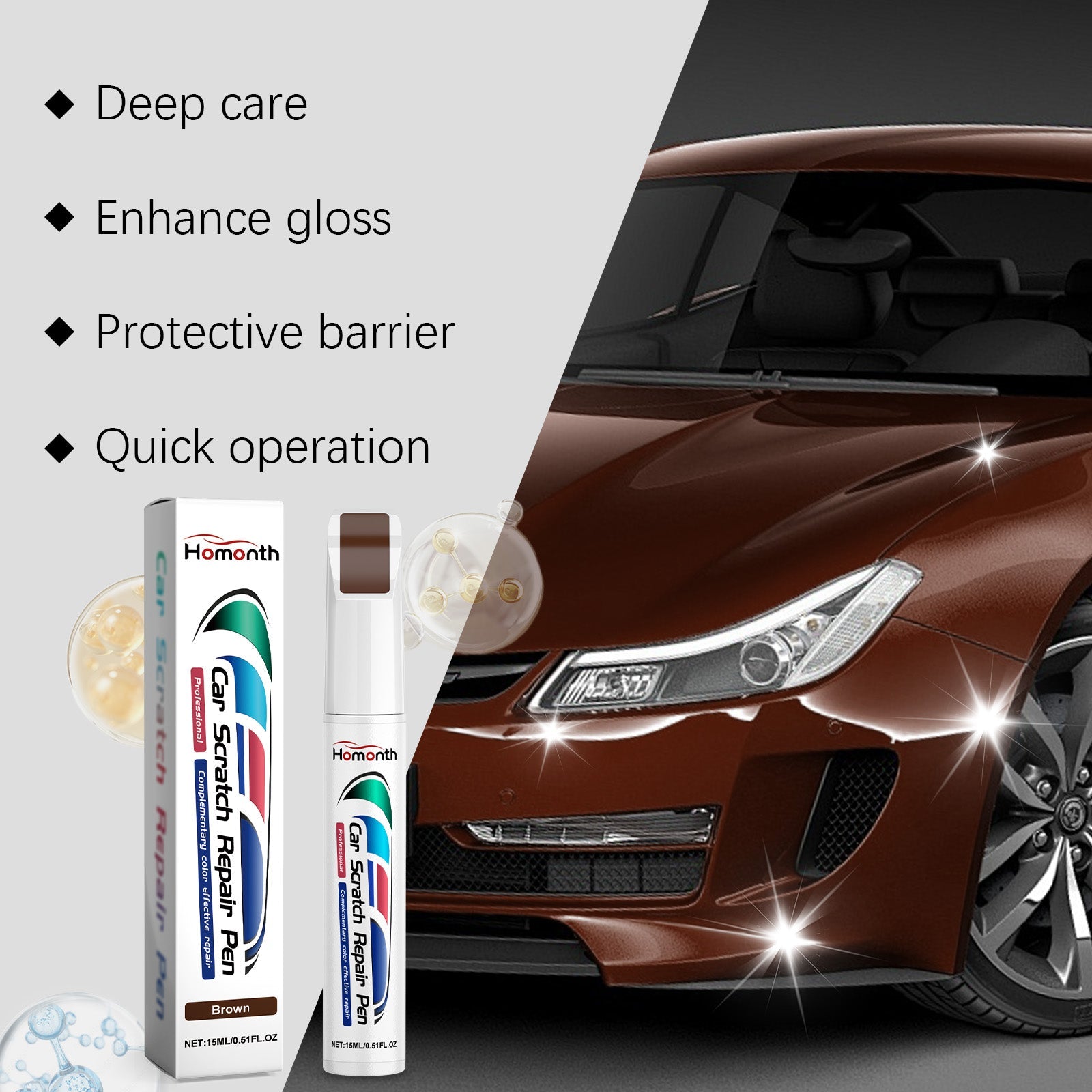 Car Scratch Repair Pen, Easy DIY Scratch Fix, Restore Car Paint, Fast & Effective ,15ml