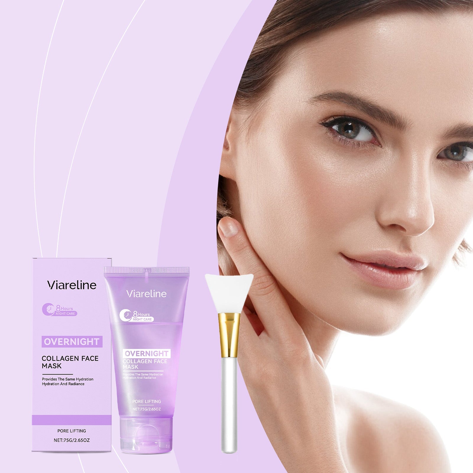 Collagen Peel-Off Mask for Facial Care, Hydrating, Smoothing, Moisturizing ,1 set